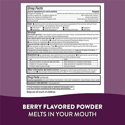 Umcka Cold and Flu Berry Powder Packets