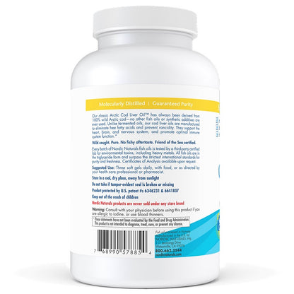 Arctic Cod Liver Oil 180sg by Nordic Naturals