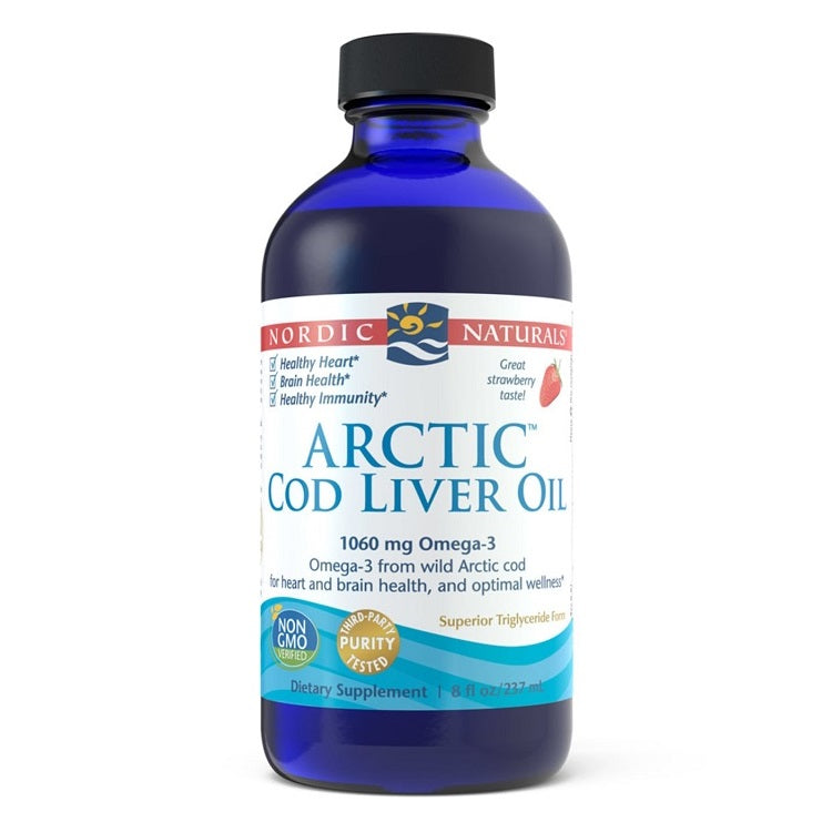 Arctic Cod Liver Oil Liquid Strawberry 8oz by Nordic Naturals