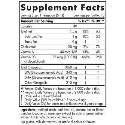 Arctic-D Cod Liver Oil Liquid 8oz by Nordic Naturals