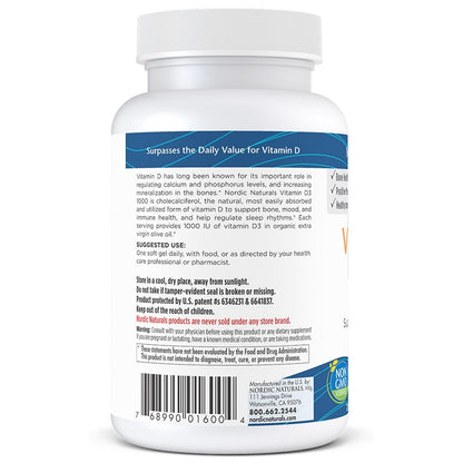 Vitamin D3 1,000 IU 120sg by Nordic Naturals