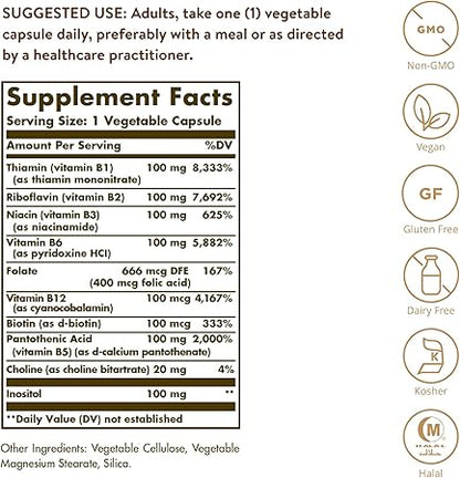 B-Complex 100mg Capsules by Solgar