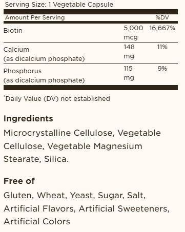 Biotin 5000mcg Capsules by Solgar
