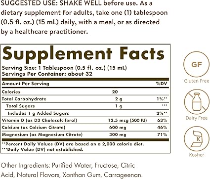 Liquid Calcium Magnesium with Vitamin D3 Blueberry by Solgar