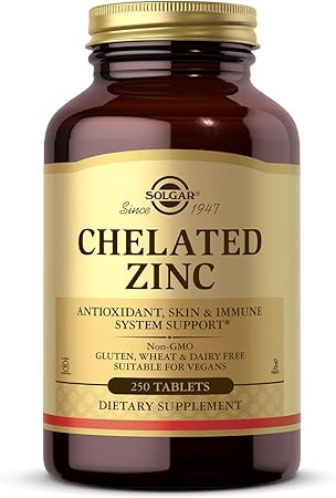Chelated Zinc 22mg Tablets by Solgar
