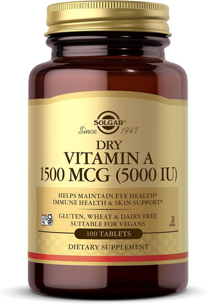 Vitamin A Dry Form 5000iu Tablets by Solgar