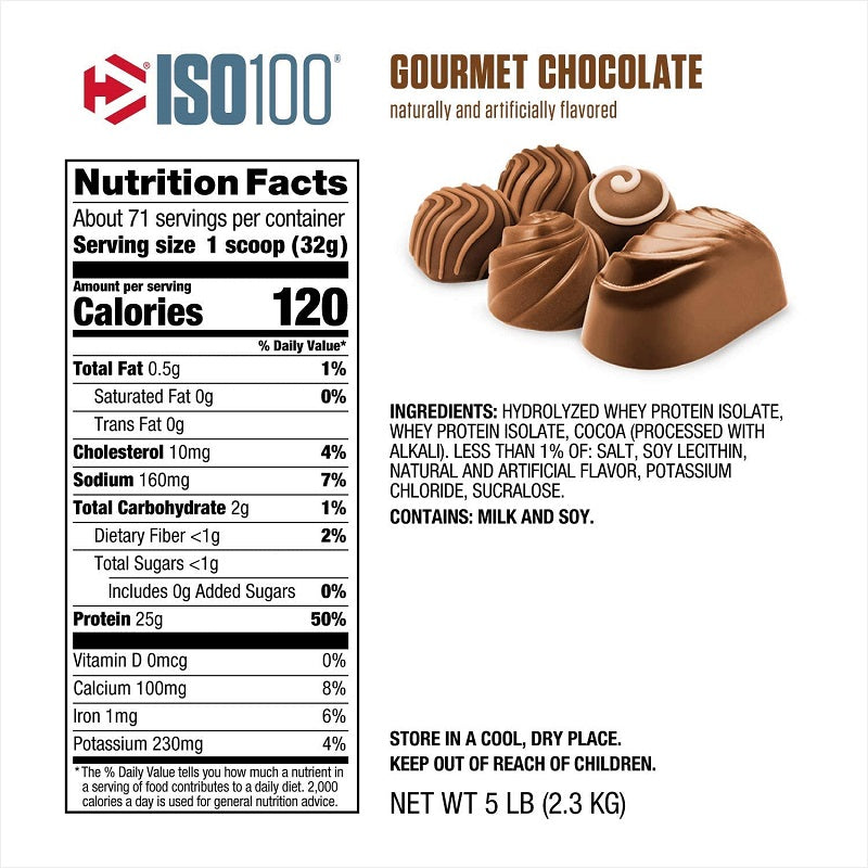 ISO 100 Gourmet Chocolate 5lb by Dymatize