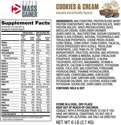 Super Mass Gainer Cookies & Cream 6lb by Dymatize