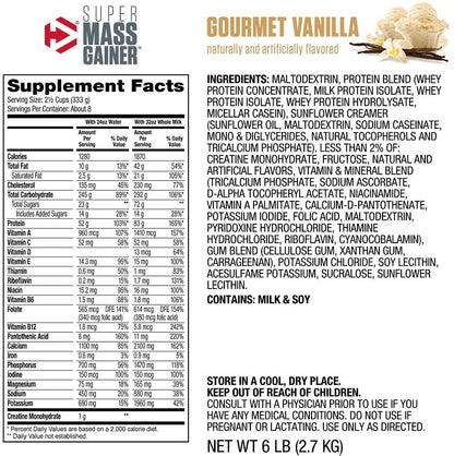 Super Mass Gainer Gourmet Vanilla 6lb by Dymatize