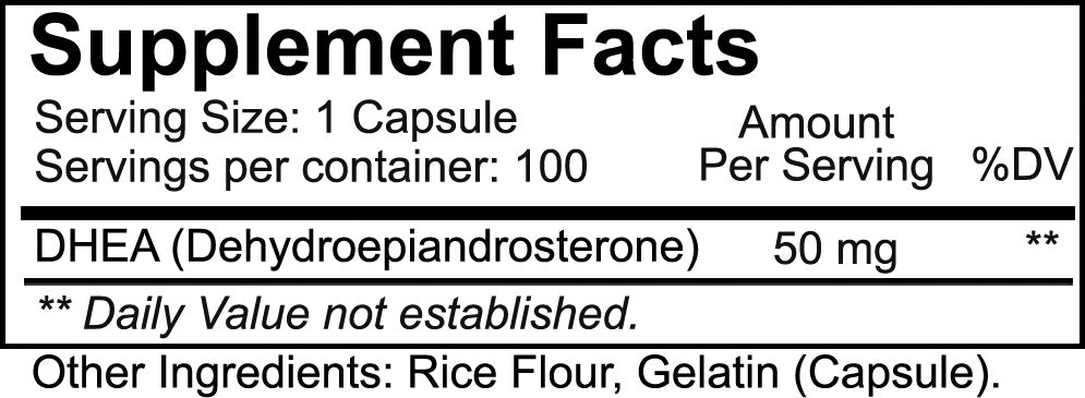 DHEA 50mg 100caps by Nutrakey