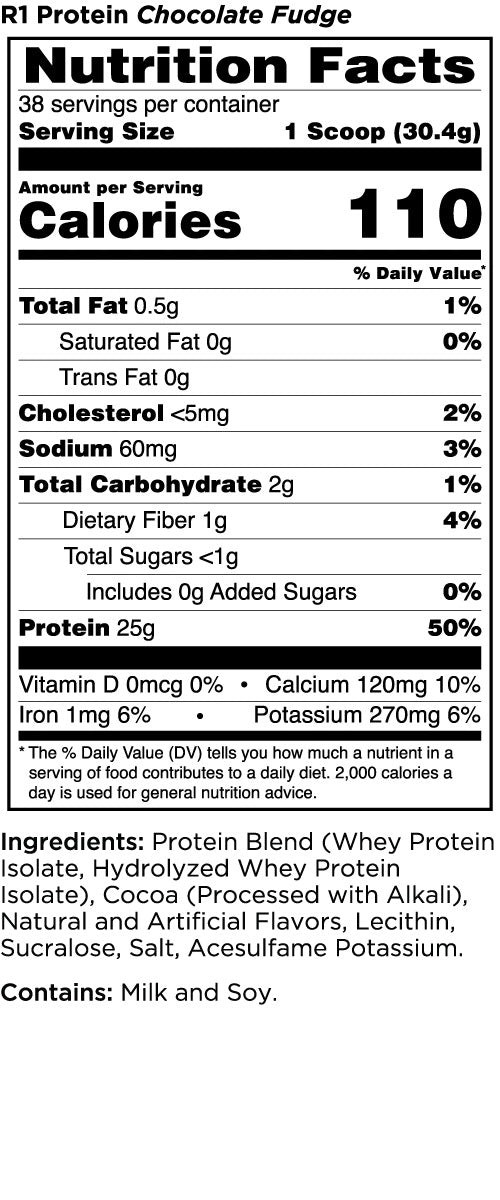 R1 Protein Chocolate Fudge 2.5lb by Rule One