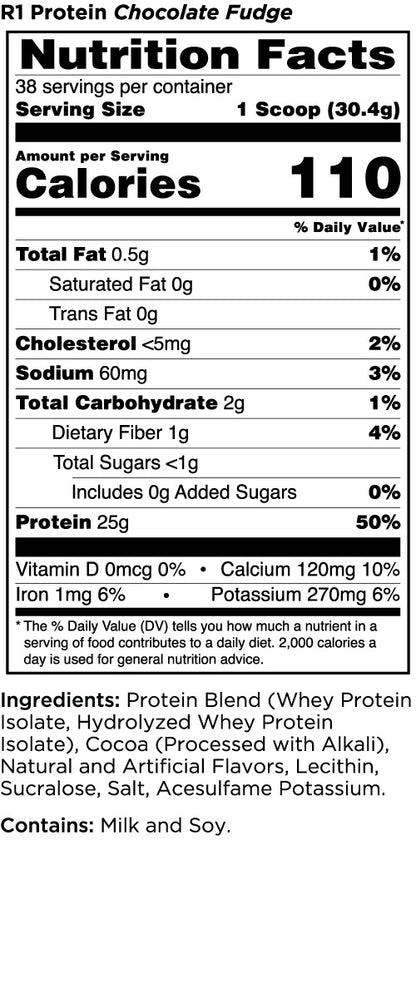 R1 Protein Chocolate Fudge 2.5lb by Rule One