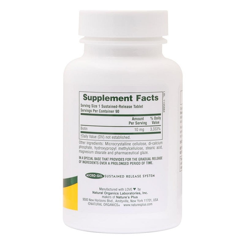Biotin 10,000mcg 90tabs by NaturesPlus