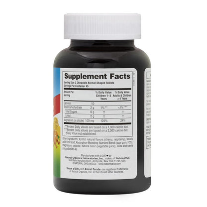 Animal Parade Sugar-Free MagKidz 90 Chewables by NaturesPlus