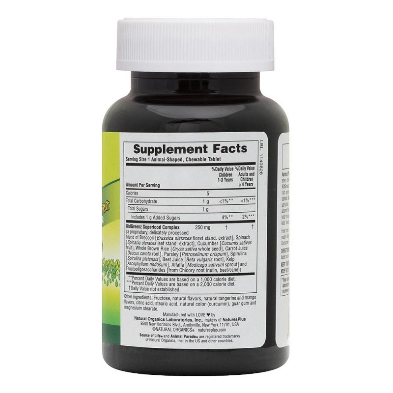 Animal Parade KidGreenz 90 Chewables by NaturesPlus