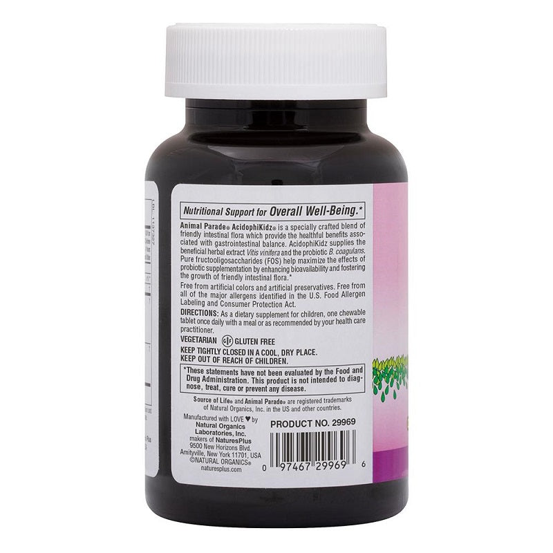 Animal Parade AcidophiKidz 90 Chewables by NaturesPlus