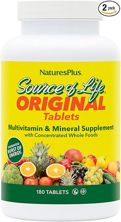 Source of Life Multivitamin No-Iron 180tabs by NaturesPlus