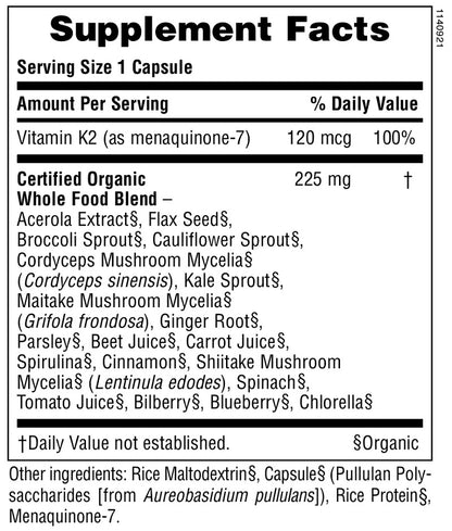 Source of Life Garden Vitamin K2 120mcg 60VegCaps by NaturesPlus