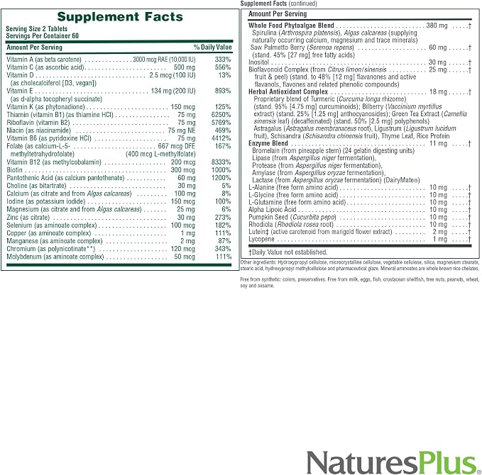 Source of Life Men Multivitamin Iron-Free 120 Tablets by Nature's Plus