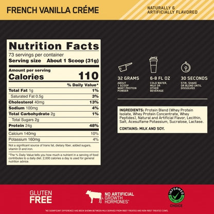Gold Standard Whey French Vanilla Creme 5lb by Optimum Nutrition