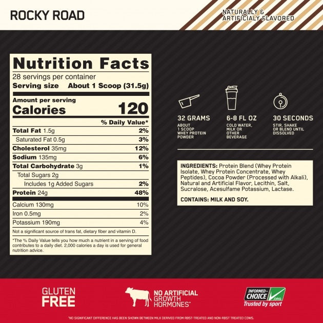 Gold Standard Whey Rocky Road 2lb by Optimum Nutrition