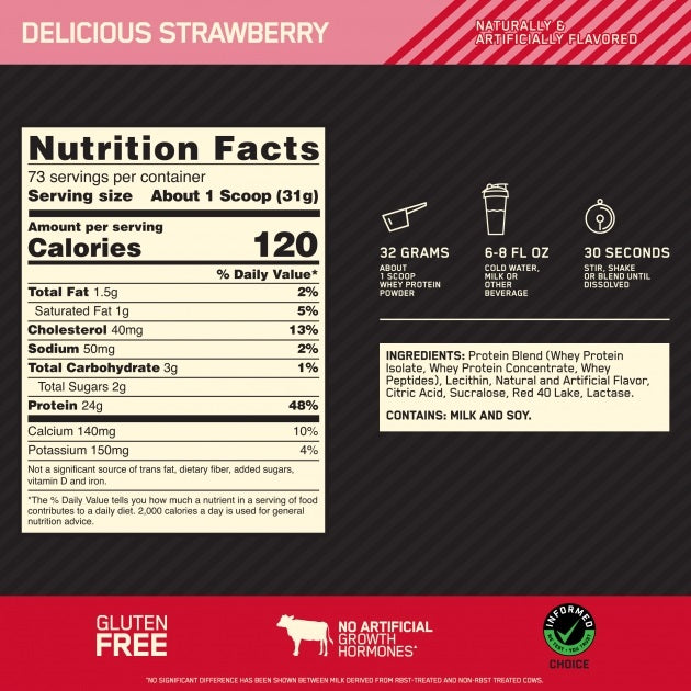 Gold Standard Whey Delicious Strawberry 5lb by Optimum Nutrition