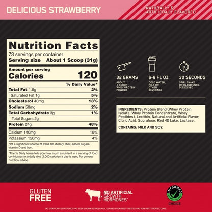 Gold Standard Whey Delicious Strawberry 5lb by Optimum Nutrition