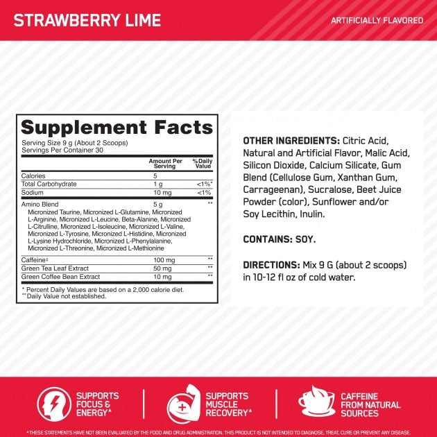 Amino Energy Strawberry Lime 30svg by Optimum Nutrition