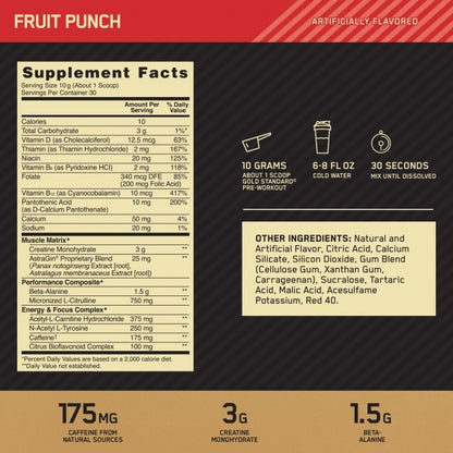 Gold Standard Pre-Workout Fruit Punch by Optimum Nutrition