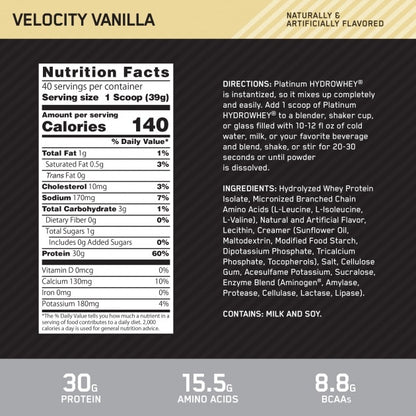 Hydro Whey Vanilla 3.5lb by Optimum Nutrition