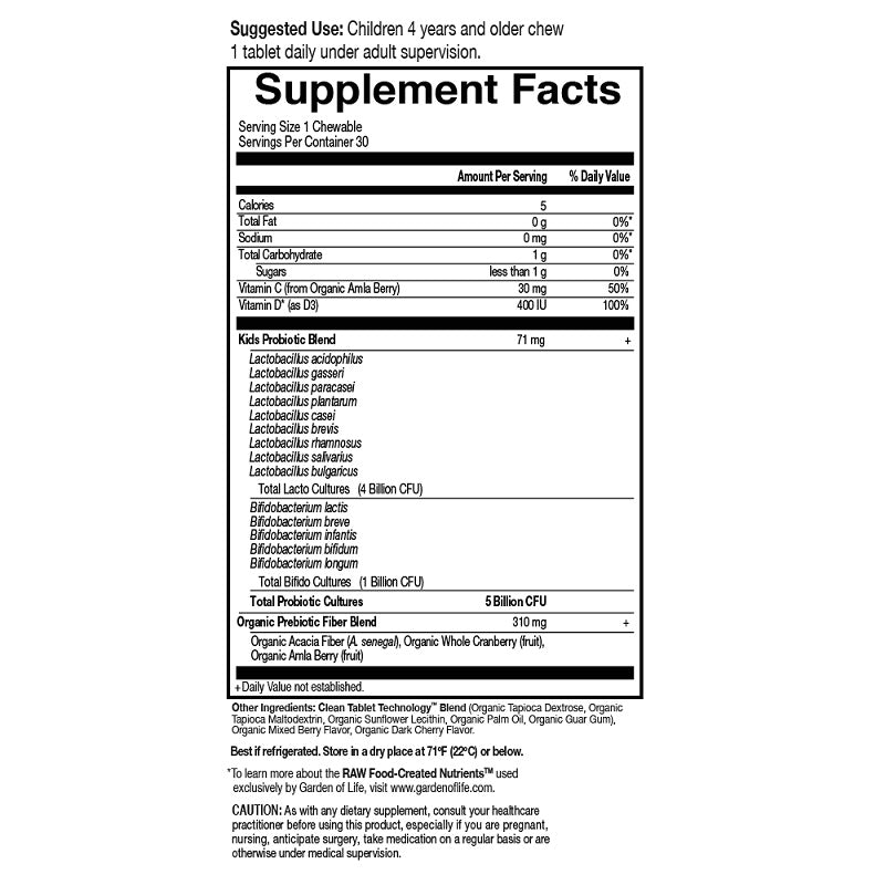 Dr. Formulated Probiotics Kids+ Berry Cherry by Garden of Life