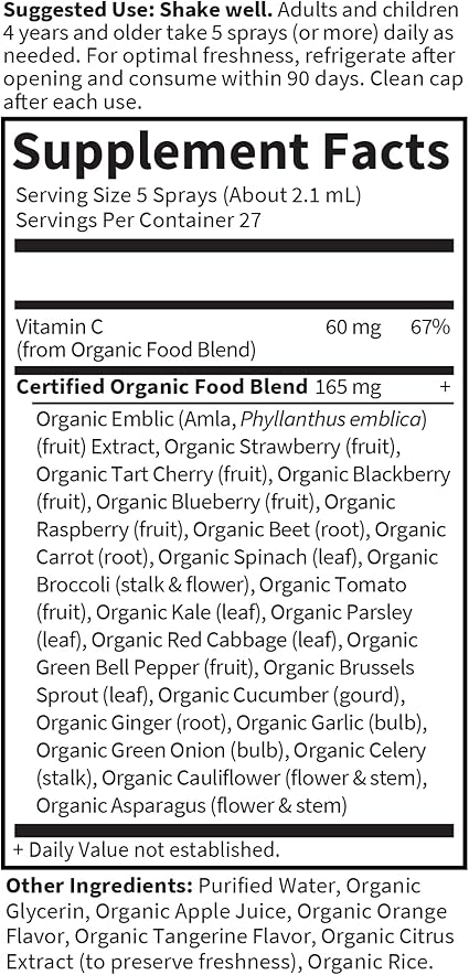 Organics Vitamin C Spray Orange Tangerine by Garden of Life