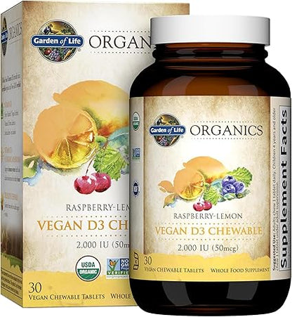 Organics D3 Chewables Raspberry Lemon by Garden of Life