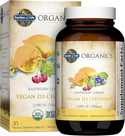Organics D3 Chewables Raspberry Lemon by Garden of Life