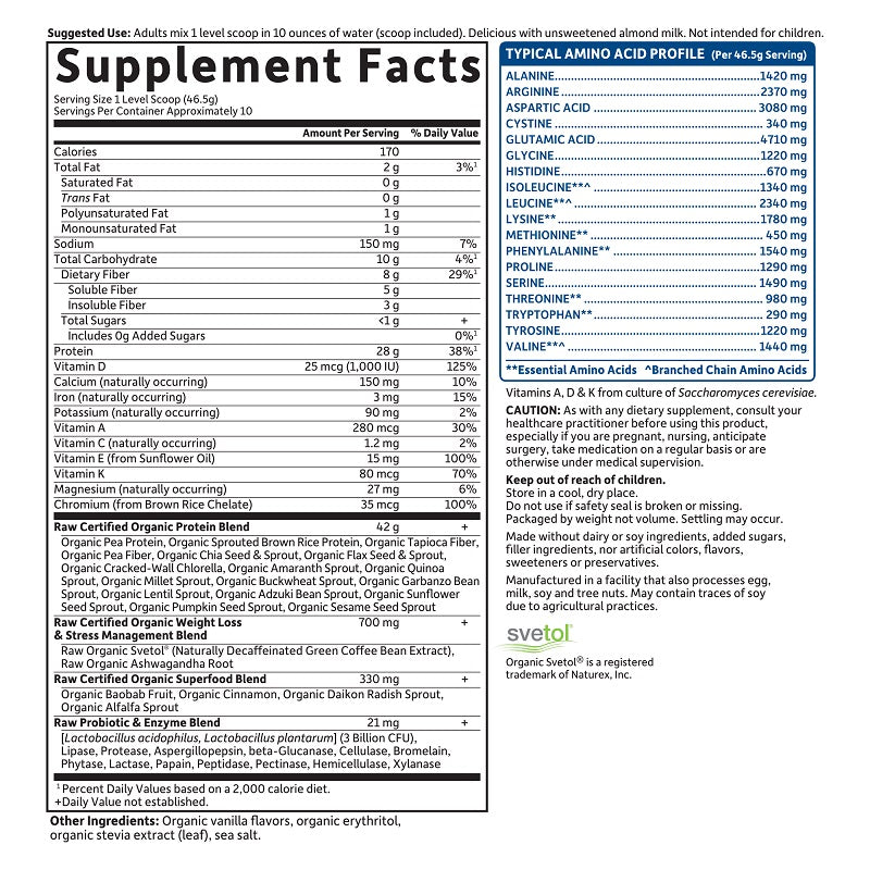 RAW Fit Vanilla 1lb by Garden of Life