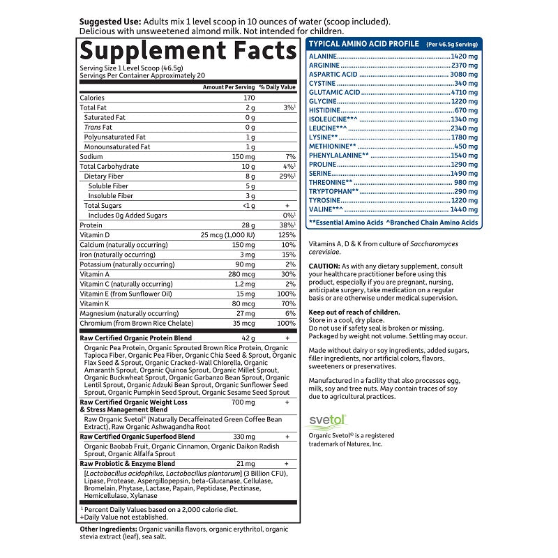 RAW Fit Vanilla 2lb by Garden of Life