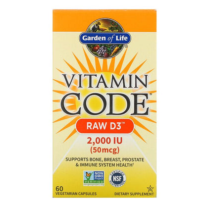 Vitamin Code Raw D3 2,000 IU 60VegCaps by Garden of Life