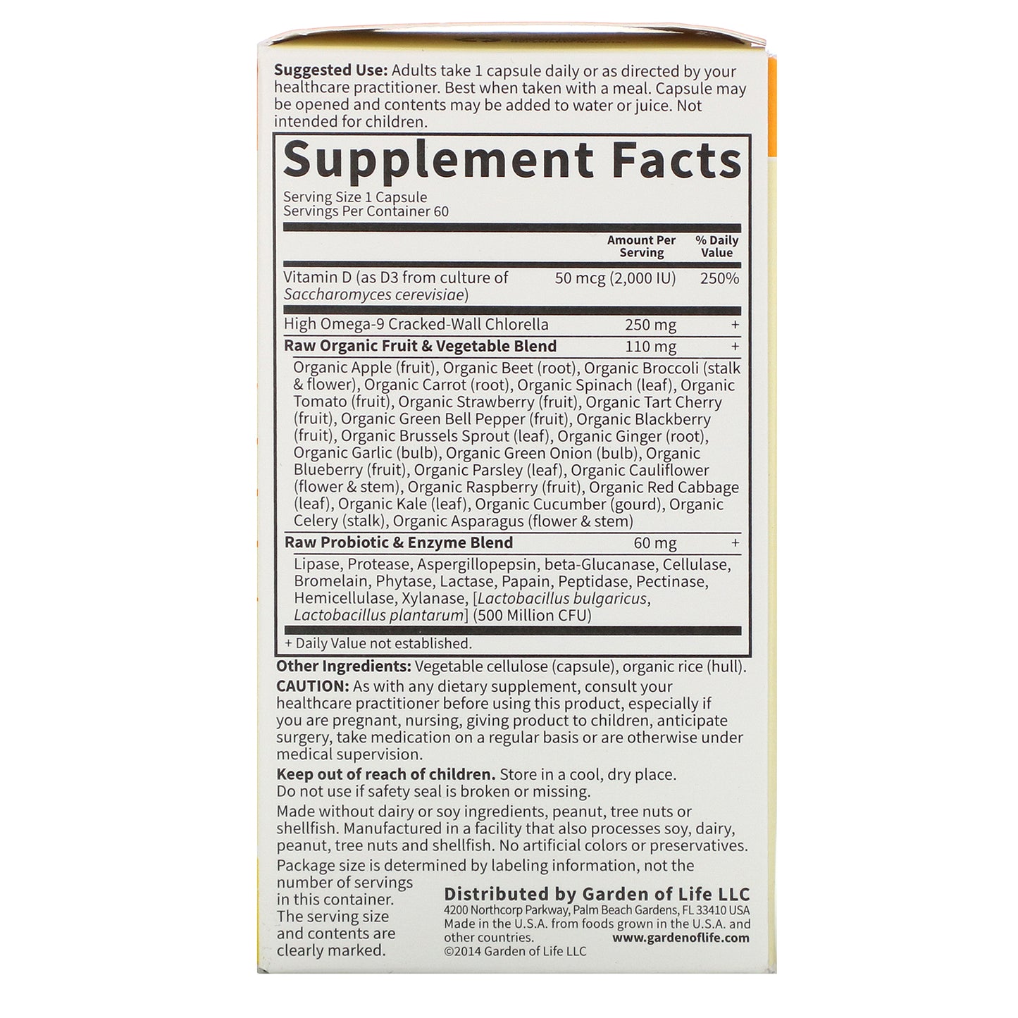 Vitamin Code Raw D3 2,000 IU 60VegCaps by Garden of Life