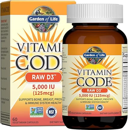Vitamin Code Raw D3 5,000 IU 60VegCaps by Garden of Life