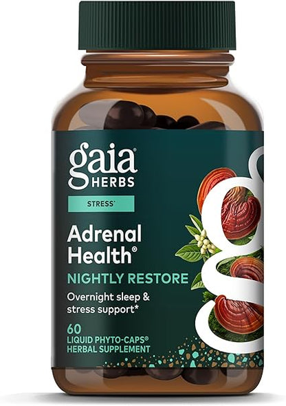 Adrenal Health Nightly Restore Liquid Caps by Gaia Herbs
