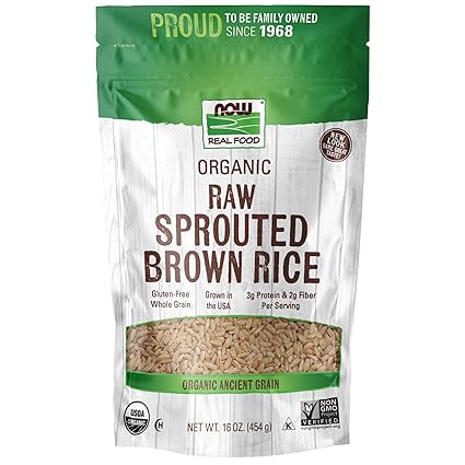 Sprouted Brown Rice Organic 16oz by Now