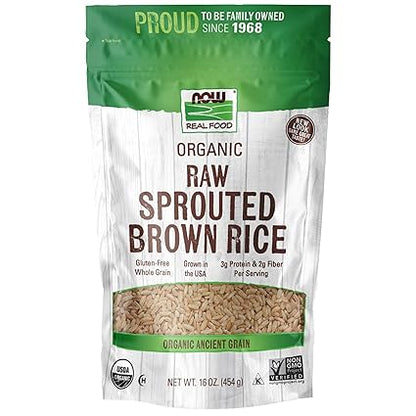 Sprouted Brown Rice Organic 16oz by Now