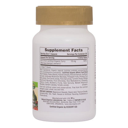 Source of Life Garden Iron 18mg 30VegCaps by NaturesPlus