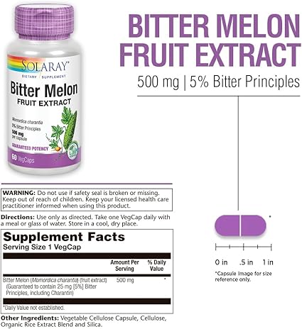 Bitter Melon Extract 500mg 60VegCaps by Solaray