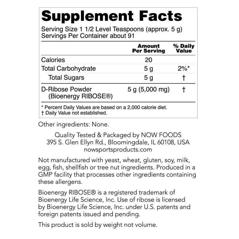 D-Ribose Powder 1lb by Now