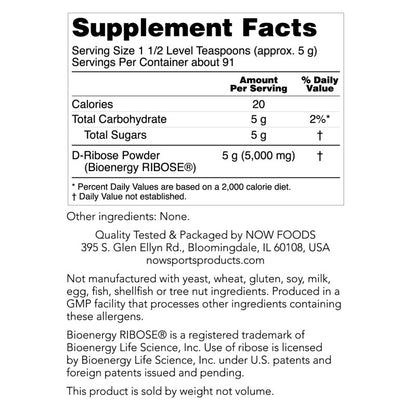 D-Ribose Powder 1lb by Now