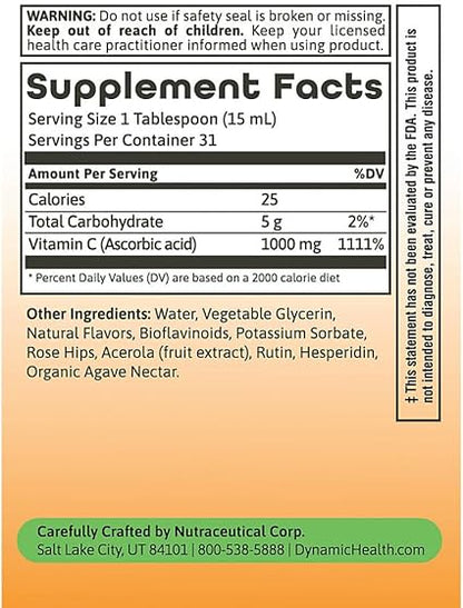 Vitamin C 1,000mg Liquid 16oz by Dynamic Health