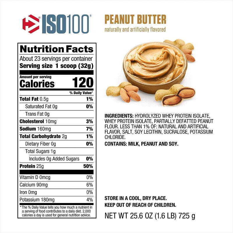 ISO 100 Peanut Butter 1.6lb by Dymatize