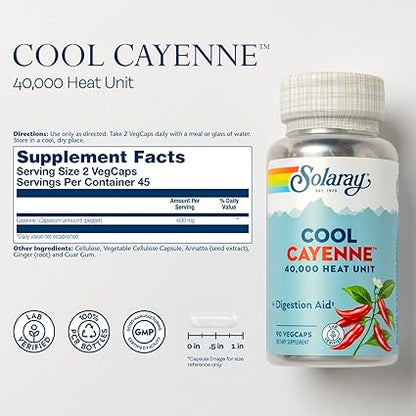 Cool Cayenne 40,000 HU 600mg 90VegCaps by Solaray