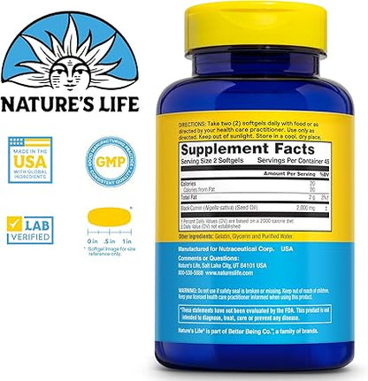 Black Seed Oil 1,000mg 90sg by Nature's Life